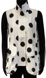 Vanité Couture 80036WT White With Black Polka Dots One Size Vest