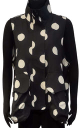 Vanité Couture 80036BK Black With White Polka Dots One Size Vest