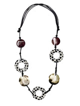 Alisha D NT231A-BW Black White and  Resin Necklace