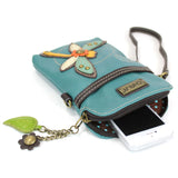 Chala 827DF7 DRAGONFLY Turquoise Crossbody Cell Phone Purse
