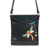 Chala 853DF6 Black DRAGONFLY Sweet Messenger Tote Bag