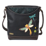 Chala 853DF6 Black DRAGONFLY Sweet Messenger Tote Bag