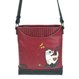 Chala 853SC9 SLIM CAT Burgundy Sweet Messenger Tote Bag