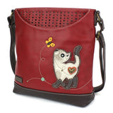 Chala 853SC9 SLIM CAT Burgundy Sweet Messenger Tote Bag