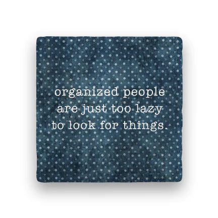 Paisley & Parsley PS-262 TOO LAZY Polka Spots Marble Coaster