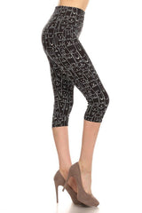 Leggings Depot CPR-R924W Black Dogs Crop Leggings (One Size)