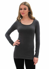 Elietian ET1005CH CHARCOAL One Size Long Sleeve Top