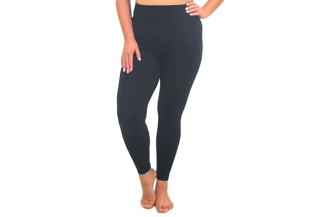 Elietian ET2001PBLK BLACK Full Length Plus Curvy Fit One Size Legging