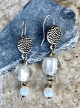 Treska GLORIA Earrings Sunset Blvd White & Silver