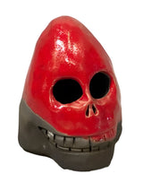 Alan Potter SKULLRHH 4” Red Skull Raku-Fired Ceramic Sculpture
