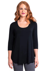 Blue Sky 4633BK BLACK Bamboo 3/4 Sleeve Jazz Top