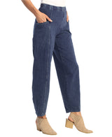 Jess & Jane M100DN Denim Mineral Washed Cotton Spandex Lantern Pants