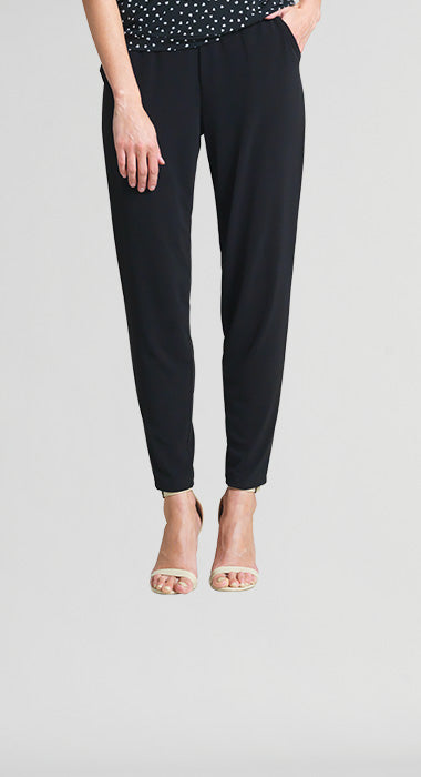 Clara Sunwoo PT20 - Black Full Length Tapered Leg Knit Pocket Pant