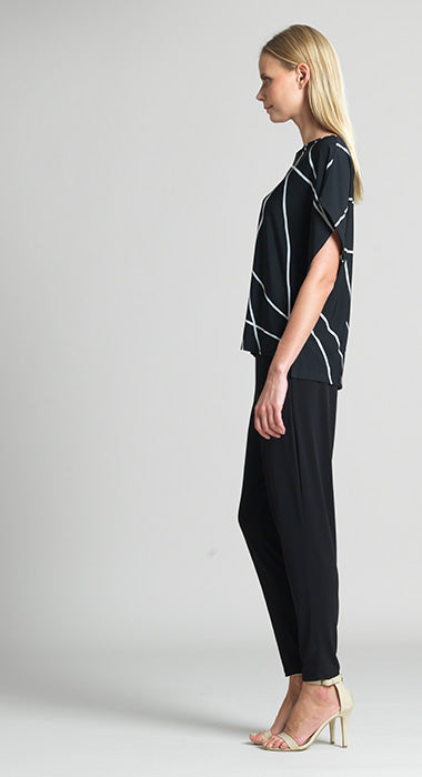 Clara Sunwoo PT20 - Black Full Length Tapered Leg Knit Pocket Pant