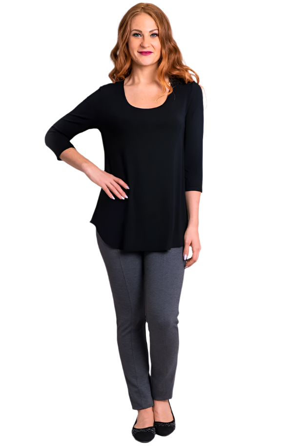 Blue Sky 4633BK BLACK Bamboo 3/4 Sleeve Jazz Top