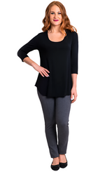 Blue Sky 4633BK BLACK Bamboo 3/4 Sleeve Jazz Top