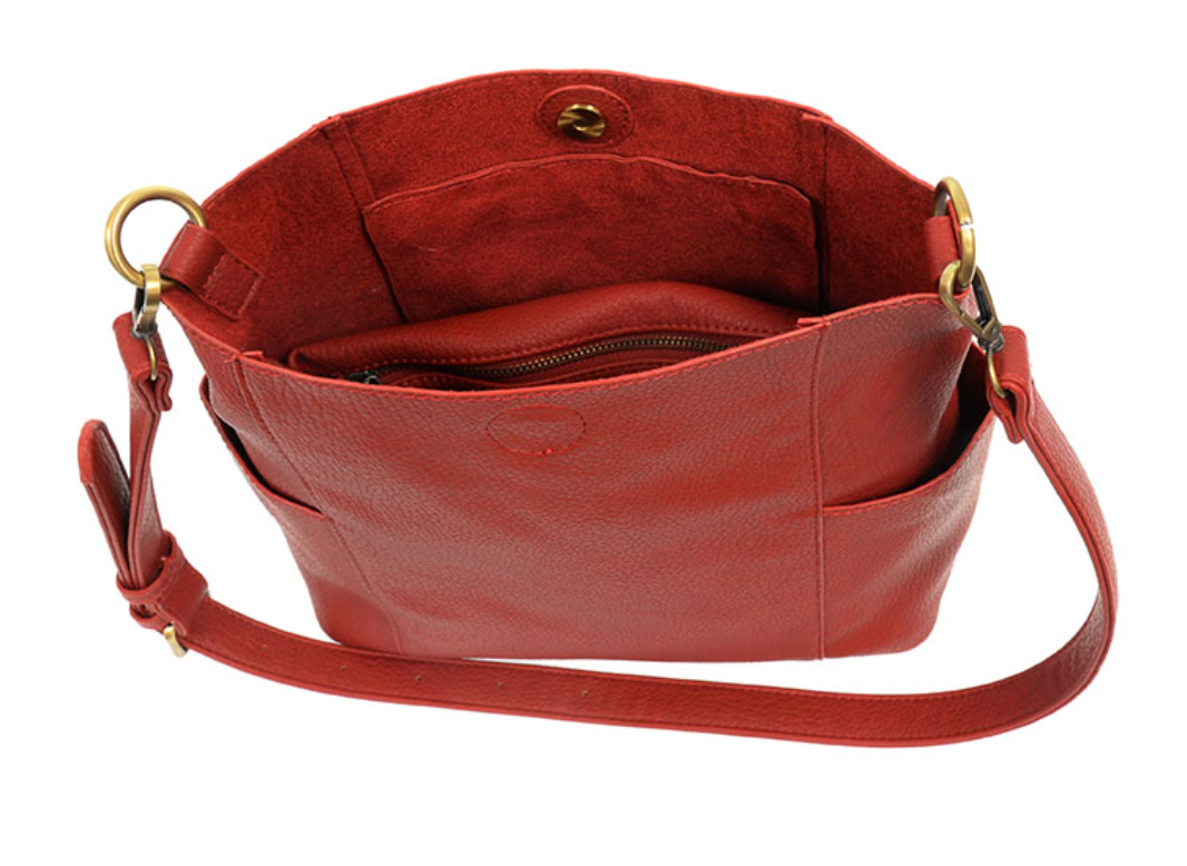 Joy Susan L8089-05 Red Kayleigh Side Pocket Bucket Bag