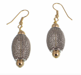 Erica Zap ME1208RG Rhodium & Gold Oval Mesh Bead Earrings
