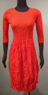 Alquema ADC544TAN TANGERINE 3/4 Sleeve Smash Pocket Dress