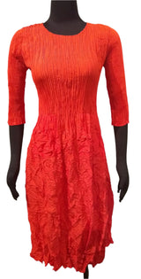 Alquema ADC544TAN TANGERINE 3/4 Sleeve Smash Pocket Dress
