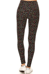 Leggings Depot LY5R-S565 Multicolor Polka Dots One Size Full Length Leggings