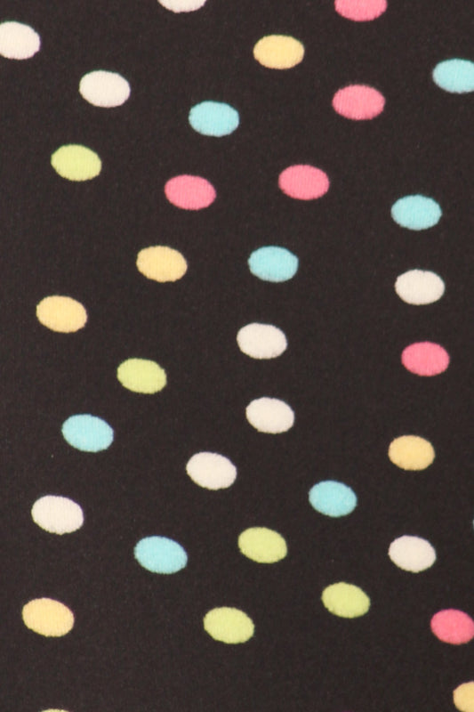 Leggings Depot LY5R-S565 Multicolor Polka Dots One Size Full Length Leggings