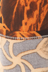 Leggings Depot CPR-S119 Brown and Orange Big Leaf One Size Capri Leggings