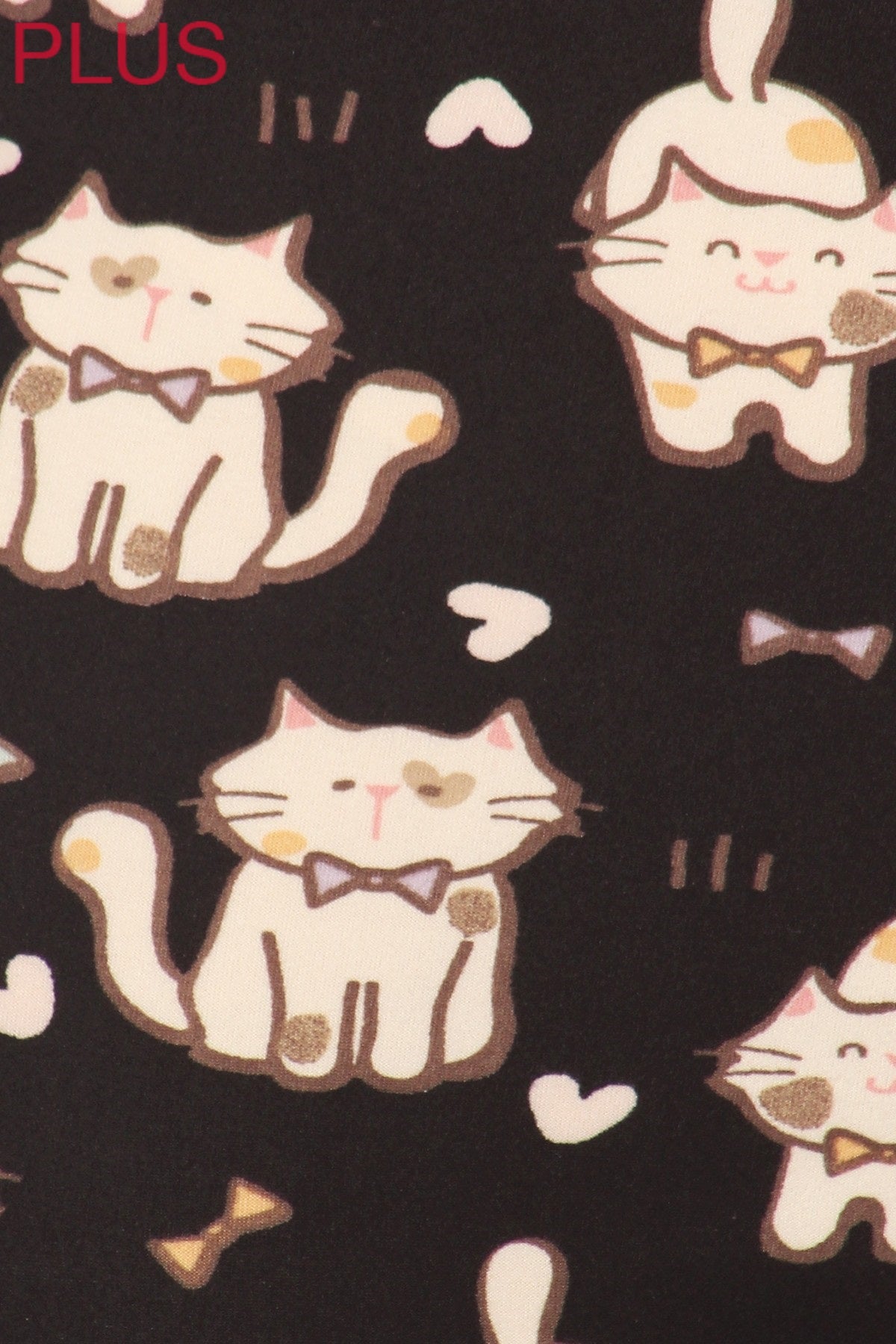 Leggings Depot LDX-S503W 1" ELASTIC WAISTBAND PLUS CATS ON BLACK One Size Full Length Leggings