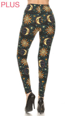Leggings Depot LDX-S761W 1" ELASTIC WAISTBAND CELESTIAL PLUS One Size Full Length Leggings