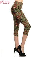 Leggings Depot CPX-S612 VINES PLUS One Size Crop Leggings