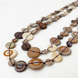 Caracol Natural Endless Necklace With Multicolor Flat Discs