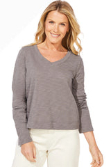 Escape By Habitat 10037VL VOLCANO Soft V-Neck Long Sleeve Short T-Shirt