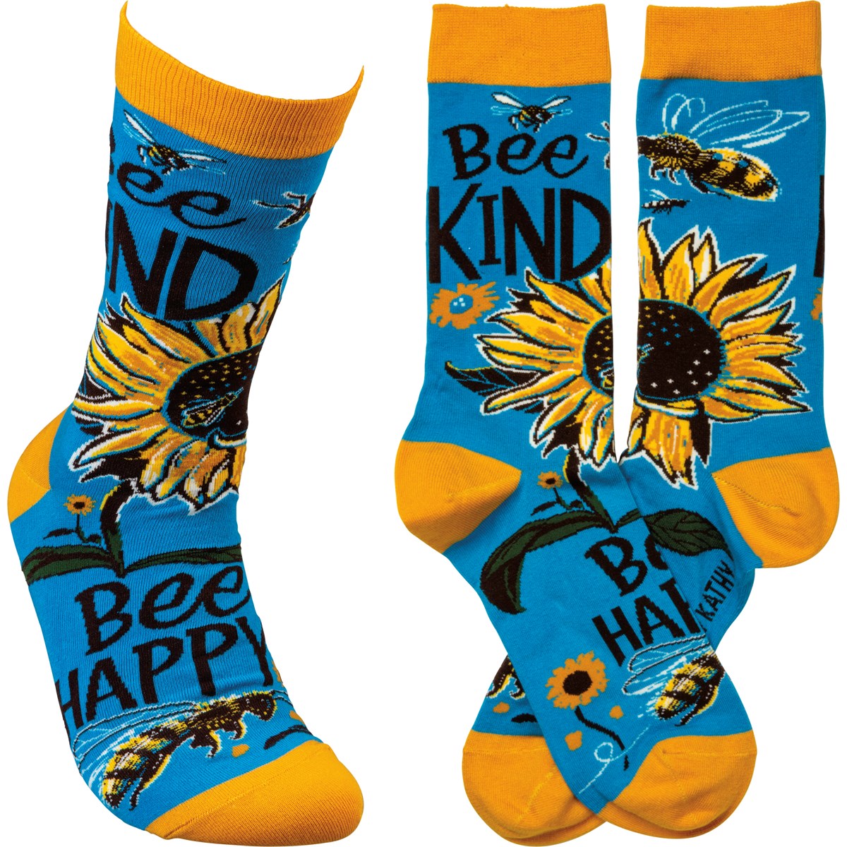 Primitives 105083 Bee Kind Bee Happy Socks Unisex Socks