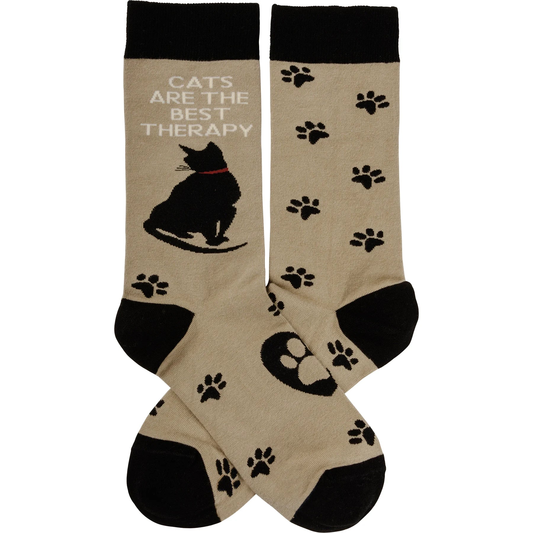 Primitives by Kathy 110065 "Cats Are The Best Therapy" Unisex Socks