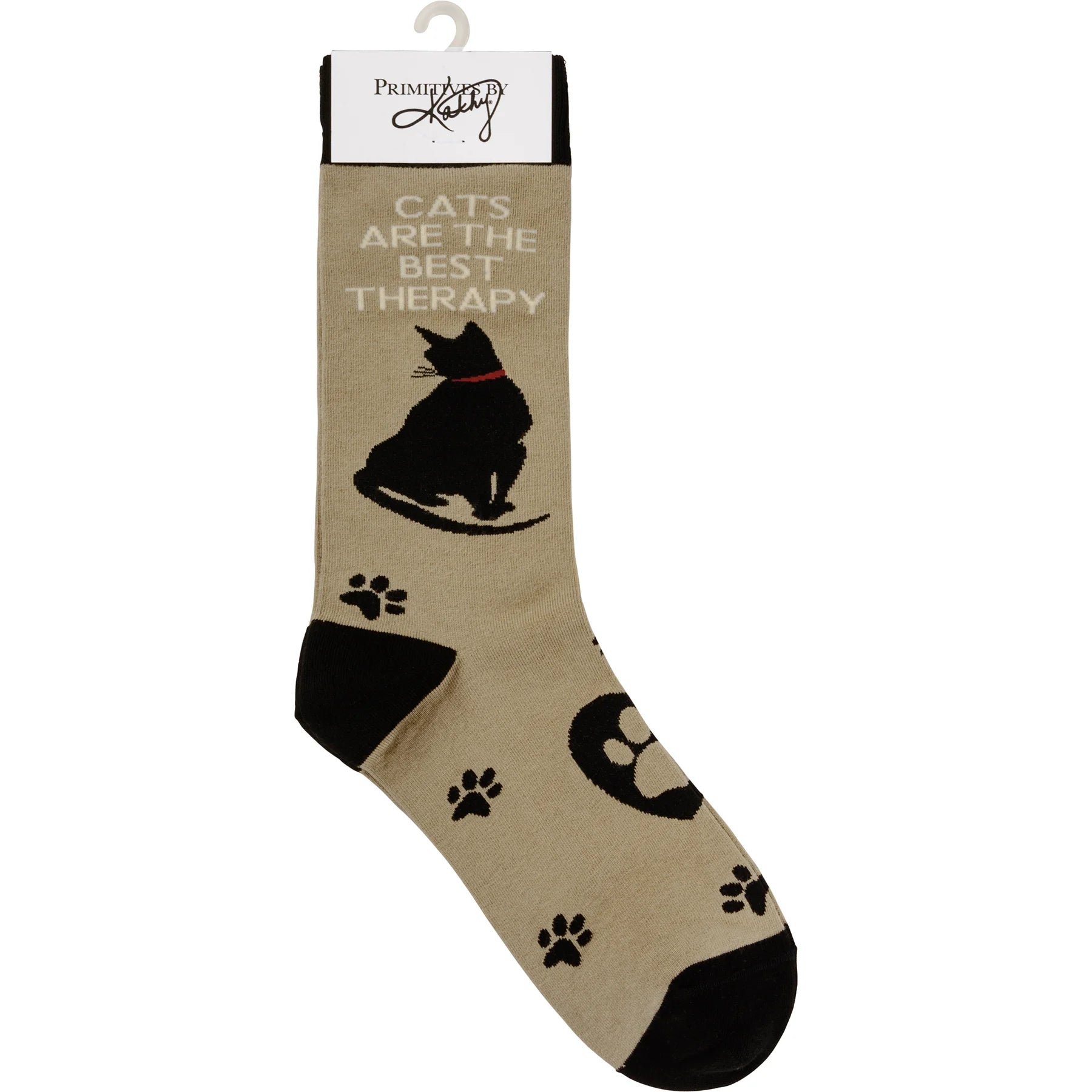 Primitives by Kathy 110065 "Cats Are The Best Therapy" Unisex Socks