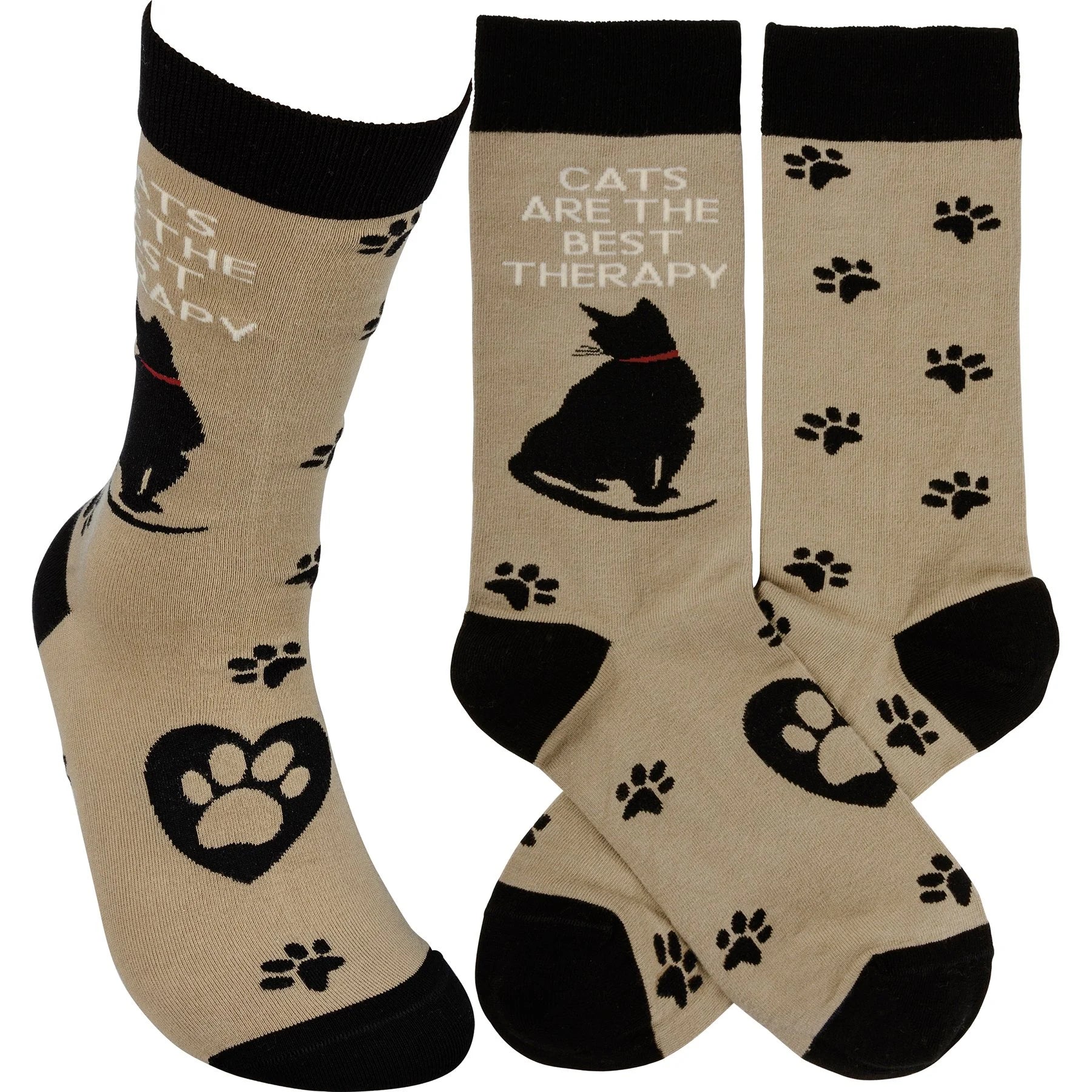 Primitives by Kathy 110065 "Cats Are The Best Therapy" Unisex Socks