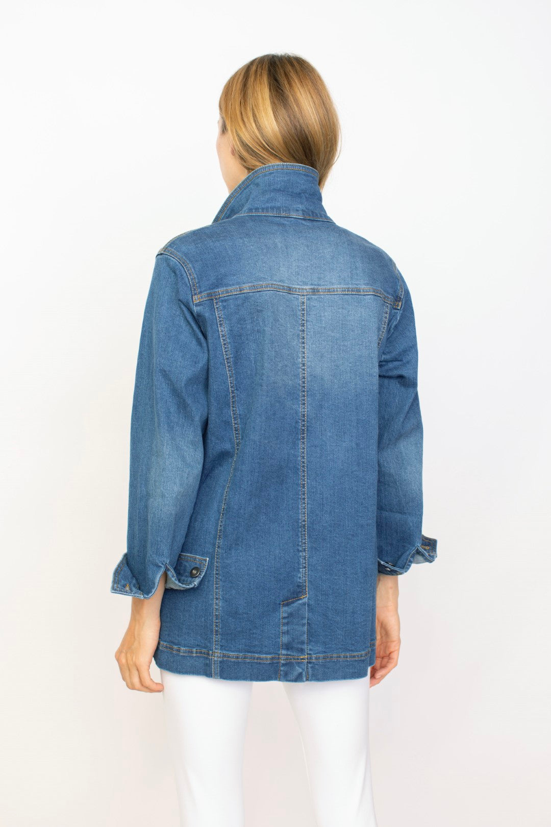 Habitat 11110 Stretch Denim Button Front Boyfriend Jacket