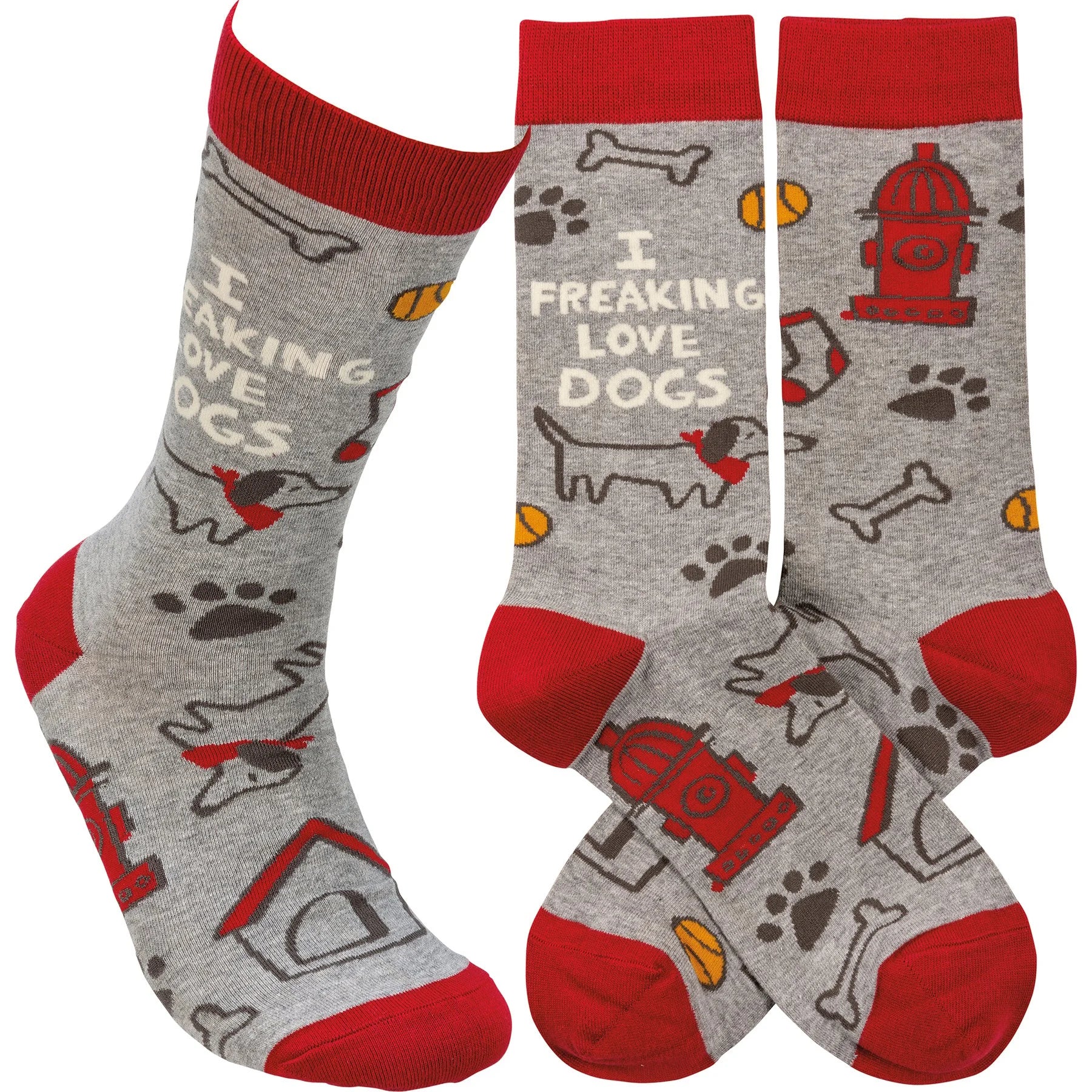 Primitives 113729 I FREAKING LOVE DOGS Unisex Socks