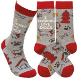 Primitives 113729 I FREAKING LOVE DOGS Unisex Socks