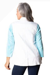 Habitat 11425WT WHITE Button Front Stretch Denim Vest With Four Pockets