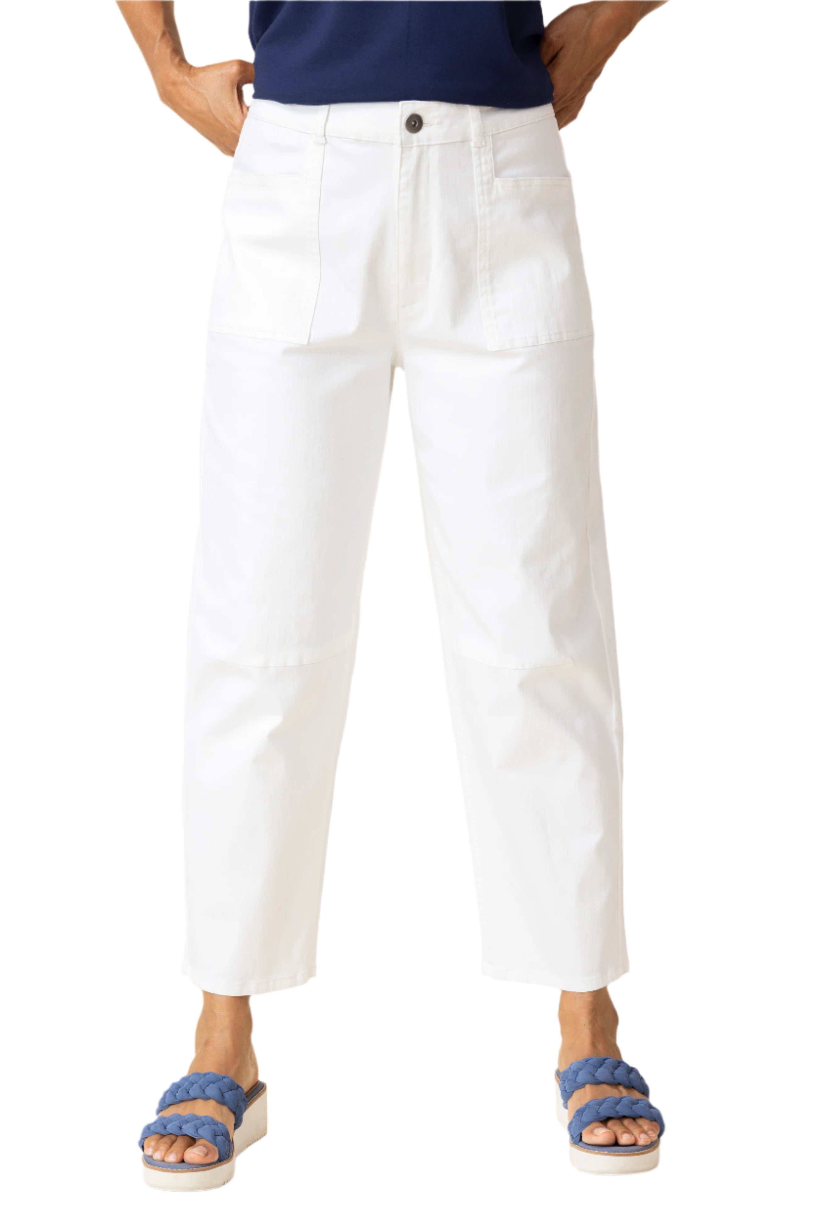 Habitat 11473W White Stretch Denim Barrel Leg Jeans