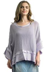 Tempo Paris 12189CLV LAVENDER 100% Wash Cotton Mesh Topper With Matching Tank
