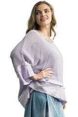 Tempo Paris 12189CLV LAVENDER 100% Wash Cotton Mesh Topper With Matching Tank