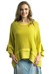 Tempo Paris 12189CLM LIME 100% Wash Cotton Mesh Topper With Matching Tank