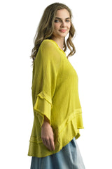 Tempo Paris 12189CLM LIME 100% Wash Cotton Mesh Topper With Matching Tank