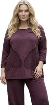 Transparente 1230BD BORDEAUX 100% Cotton Love Pullover Tunic
