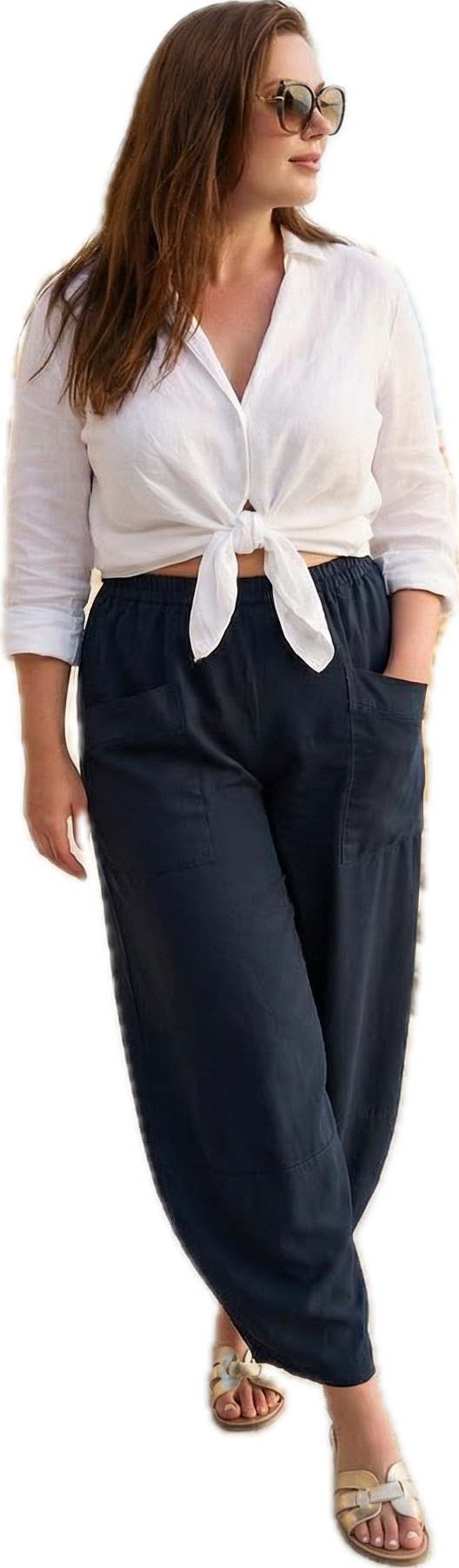 Transparente 1234BK BLACK 100% Cotton Slacks