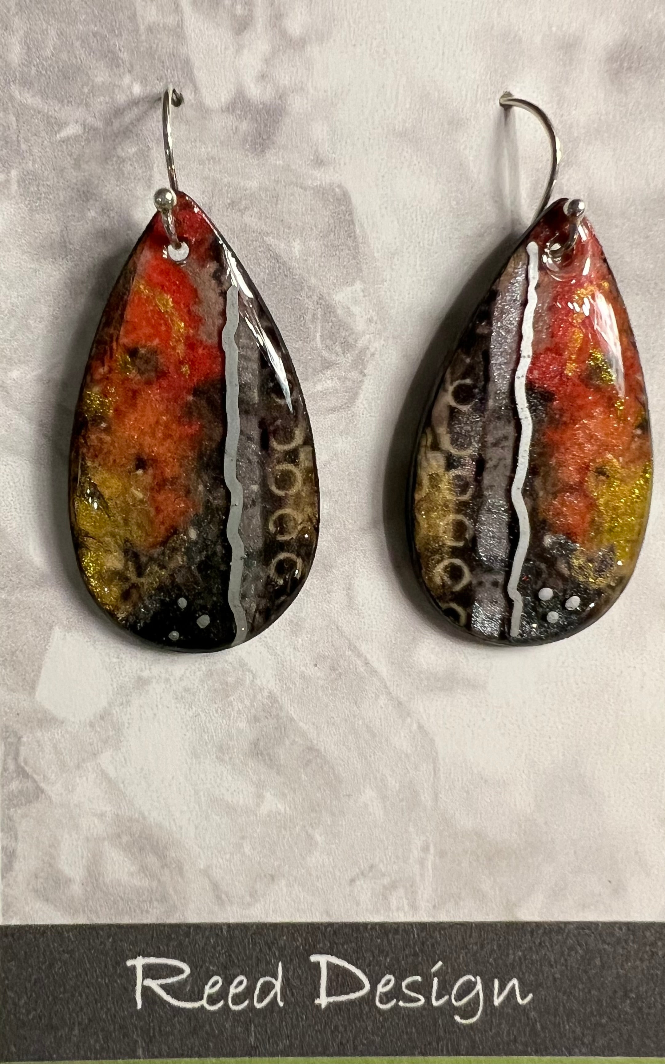 Susan Reed SR12 Handmade Wood & Resin Earrings