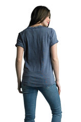 Tempo Paris 1404CNV NAVY 100% Cotton V-Neck Short Sleeve Basic Tee