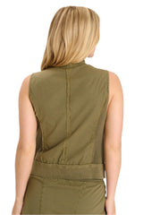 XCVI 14659T Terrarium Grindelle Brio Poplin Zip Up Vest With Pockets